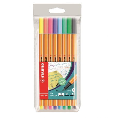 Pochette stylo-feutre STABILO point 88 couleurs pastel